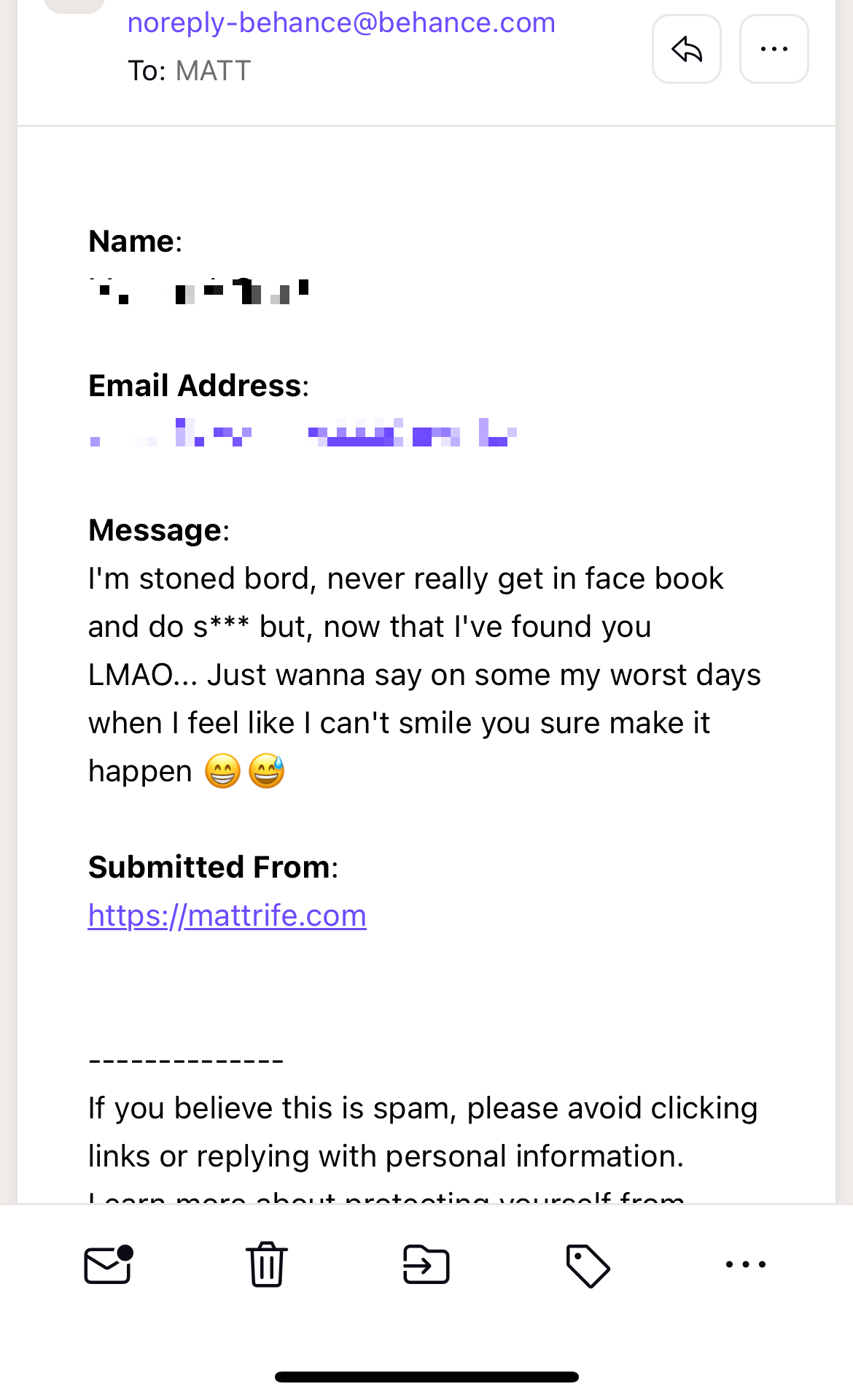 Email from a happy fan.