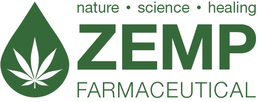 Zemp Farmaceutical logo & wordmark lockup, right aligned